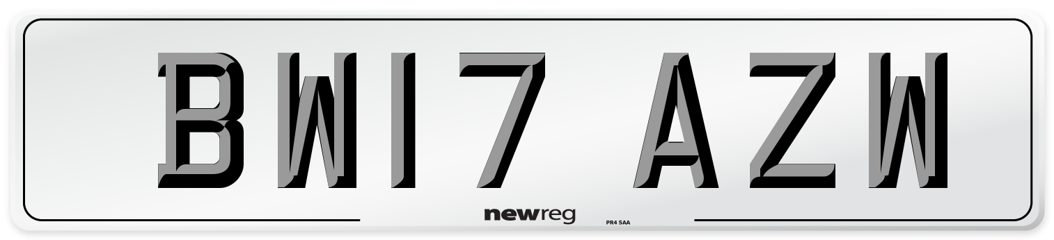 BW17 AZW Number Plate from New Reg